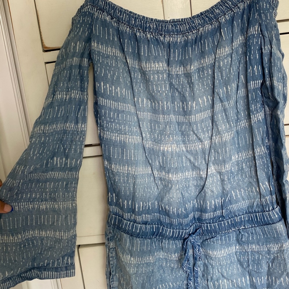 Blue Striped Romper - Picture 8 of 9